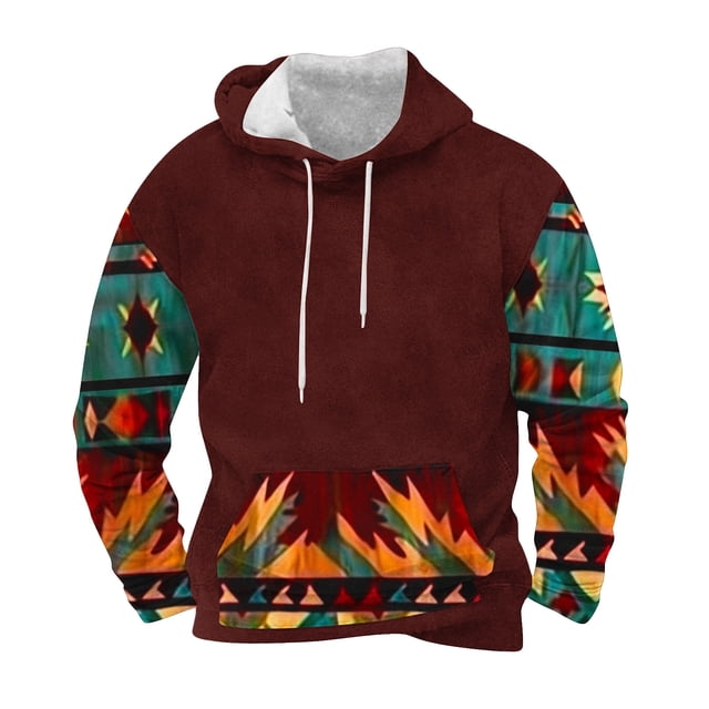 Sudadera con capucha para hombre, moderna, con cordón ajustable y bolsillo, estampada, deportiva y de ocio, sudadera con capucha, blusa de poliéster para hombre