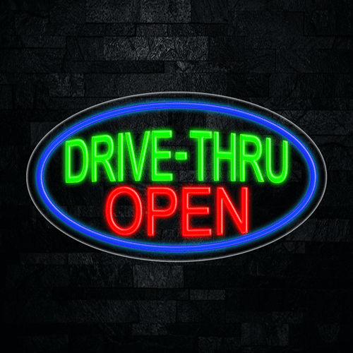 Drive Thru Open LED Neon Sign 28
