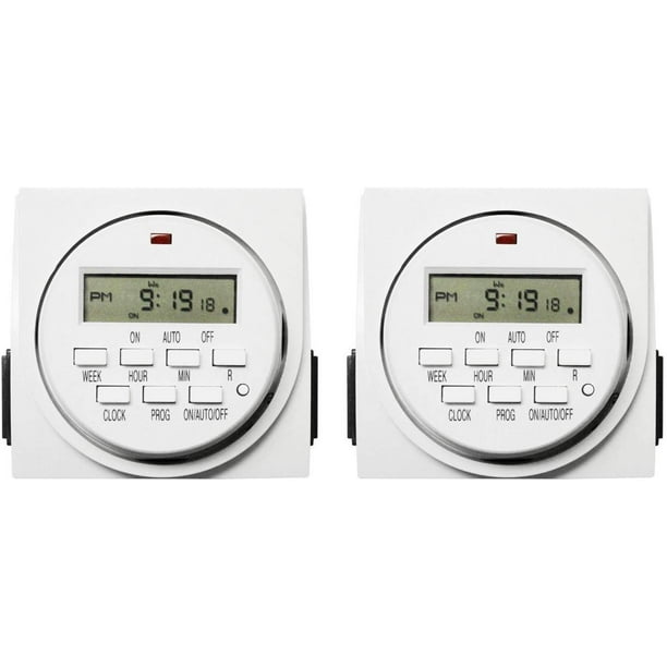 iPower 7 Day Heavy Duty Digital Programmable Electric Timer, Indoor