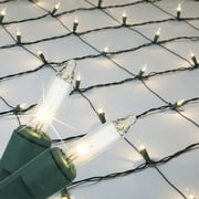 Kringle Traditions Clear Twinkle Christmas Net Lights with 150 Lamps on Green Wire, 4' x 6'