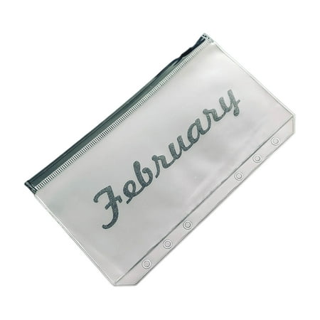 

Mightlink Zipper Bag Multifunctional 6 Holes Bills Storage Transparent PVC A6 Document Storage Holder School Supplies