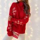 thumbnail image 1 of Suéteres De Punto Suéteres Estampado de copo de nieve Cuello alto Mujer Traje diario de Navidad Ygjytge Rojo T L para Mujer, 1 of 5