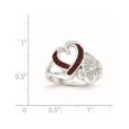 thumbnail image 3 of Sterling Silver Red and White Crystal Two Heart Ring, 3 of 3