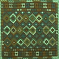 thumbnail image 1 of Ahgly Company Indoor Square Oriental Turquoise Blue Traditional Area Rugs, 7' Square, 1 of 4