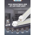 thumbnail image 2 of Luces LED para tiendas ELEKICO, 2 pies, 40 W, 5600 lm, 6000 K, paquete de 4, 2 of 6