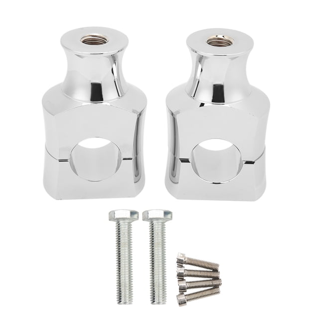 4PCS Elevadores de manillar de motocicleta Abrazadera de montaje Aleación de aluminio Reemplazo de modificación universalPlata
