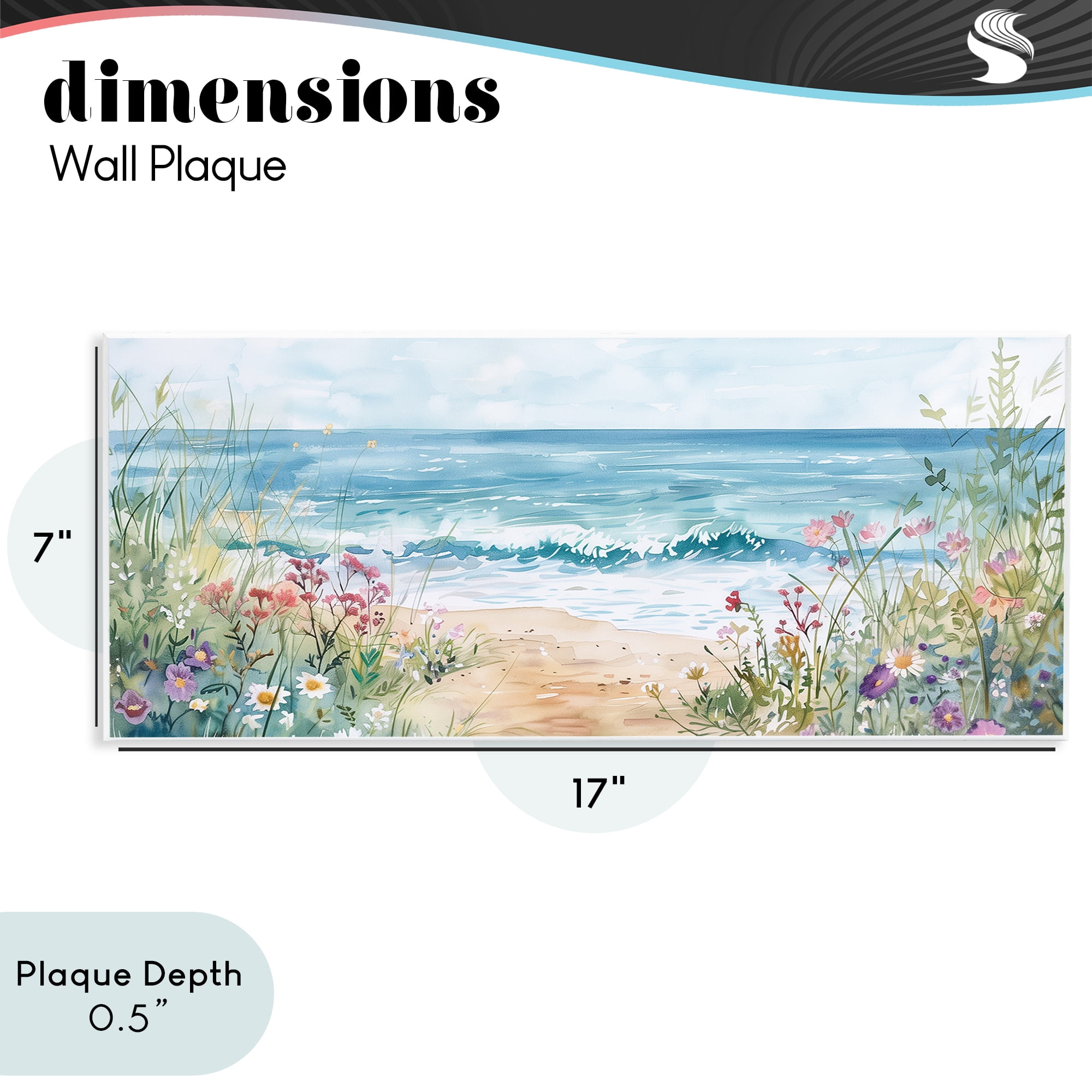 Stupell Industries Wildflower Seascape Beach Wall Plaque Art, design by Heidi Kuntz