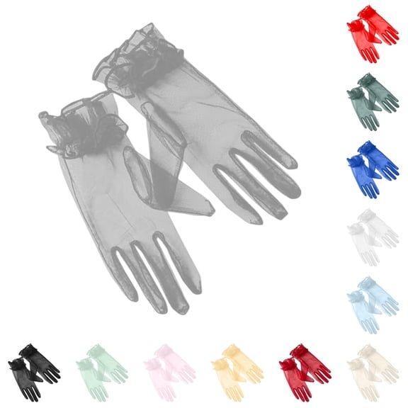 Kcolen Halloween Gloves for Women, Solid Elegant Satin Gloves Halloween Accessories Dress Gloves for Festival Weddings Party Halloween Gifts
