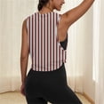 thumbnail image 6 of Fewfanhot Women's Stripe Print Sleeveless Racerback Crop Top, Loose Fit Workout Gym Tank, Lightweight Breathable Summer Athletic Shirt, 6 of 7