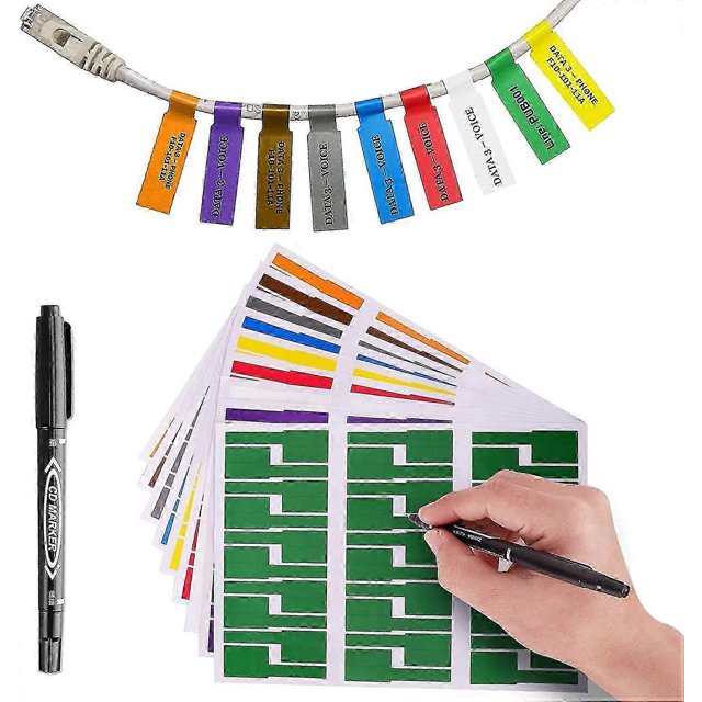 Colorful Cable Labels With Mark Pen, Cord Labels Can Write On yu