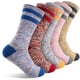 thumbnail image 1 of Calcetines de senderismo FEIDEER para mujer, paquete de 5 calcetines redondos con amortiguación absorbente, 1 of 6