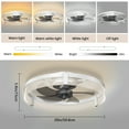 thumbnail image 3 of Low Profile Ceiling Fan with Lights: Modern Flush Mount Ceiling Fans with Lights and Remote Control, Dimmable LED 3 Color 6 Speeds Timing Reversible Blades Ceiling Fans for Bedroom Living Room, White, 3 of 11
