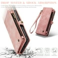 thumbnail image 2 of ELEHOLD Multi-Functional Wallet Case for Samsung Galaxy A36 5G,Large Capacity 8 Card Slots Zipper Purse Magnetic Detachable Phone Case with Wriststrap Luxury Leather Case,Pink, 2 of 5