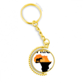 thumbnail image 1 of Mapa de Savanna Elephant de fauna silvestre de África Anillo de oro de metal llavero llavero, 1 of 3