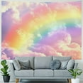 thumbnail image 4 of Creowell  Rainbow Tapestry Pink, Cute Girly Tapestry Wall Hanging Fantasy Fairy Sky Cloud Tapestry for Kids Room Girls Bedroom Toddler Nursery Wall Decor, 4 of 6