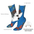 thumbnail image 4 of Fuzoiu Shark With Sunglasses and Lobste Print Crew Socks,Casual Athletic Gym LightWeight Thin Socks,Casual Crew Socks for Men Woman,Calf Length Crew Socks, 4 of 7