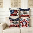 thumbnail image 5 of Boovnll 4th of July Pillow Covers 18x18 Set of 4 - Red White Blue Stars Stripe Throw Pillow Covers, Patriotic Pillow Covers for Memorial Day Home Sofa Couch Decor, 4th of July Decorations, 5 of 6