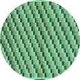 thumbnail image 1 of Ahgly Company Machine Washable Indoor Round Checkered Turquoise Blue Modern Area Rugs, 6' Round, 1 of 4