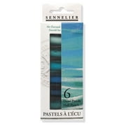 Sennelier Extra-Soft Half-Pastel 6-Stick Set, 1-1/4" x 1/2", Emerald Sea