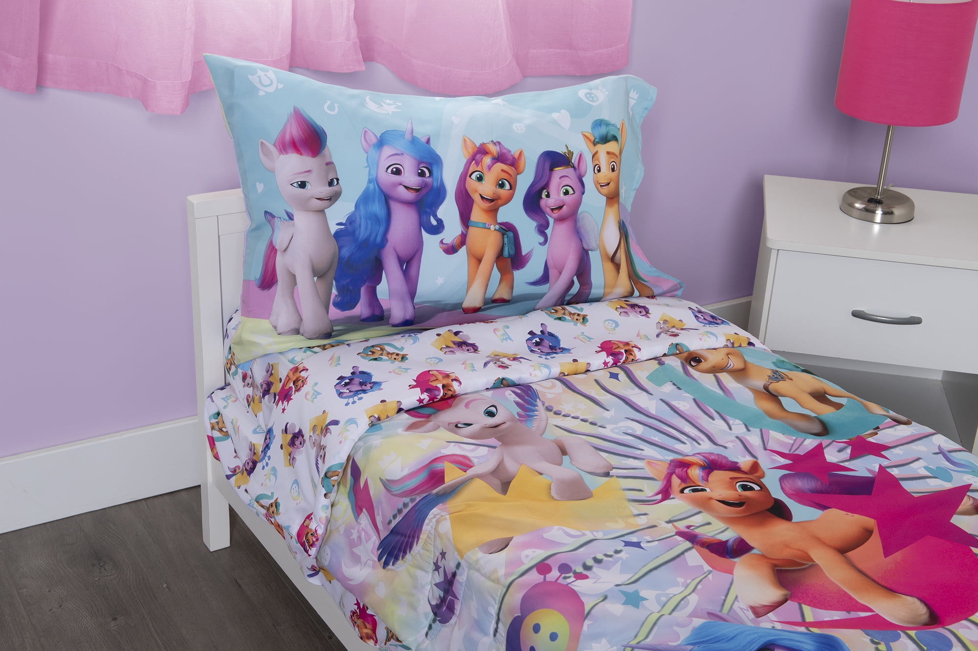 My Little Pony 4-Piece Toddler Bedding Set, Ponies Unite Toddler Bed