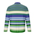 thumbnail image 6 of Tawop Men's & Big Men's Polo Shirts Printed Buttons Striped Long Sleeve Pull On Shirts L, 6 of 7