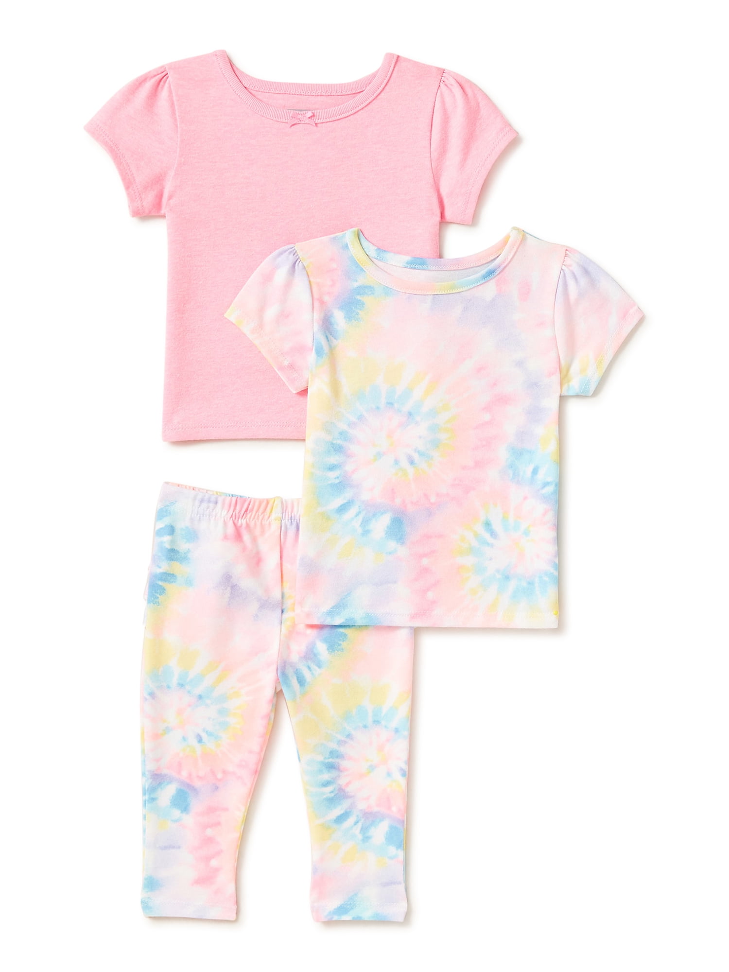 Garanimals Baby Girl T-shirts & Leggings Outfit, 3-Piece Set