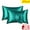 Green(20" x 26"), variant on Djiypn 2 Pcs Emulation Silk Satin Pillowcase Comfortable Pillow Cover Pillowcase For Bed Throw Hair Beauty Pillow Covers