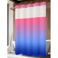 thumbnail image 4 of Pink Blue Ombre No Hook Shower Curtain Waterproof, Bathroom Curtains with Snap in Liners and See Through Top Window, Modern Abstract Art Aesthetics Hotel Style Bathtub Curtains Shower 60"Wx72"L, 4 of 8