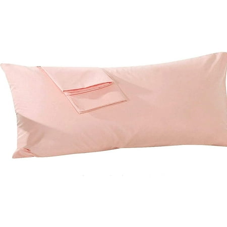 Vedanta Home Collection Body Pillow Cover, 20"x 48" Blush Body Pillowcase 1 Piece 600 TC 100% Natural Cotton Envelope Closure Long Pillow Cover