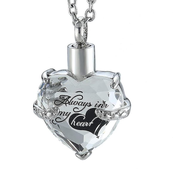 Porta cenizas de cristal con forma de corazón, colgante para recuerdo de cremación.