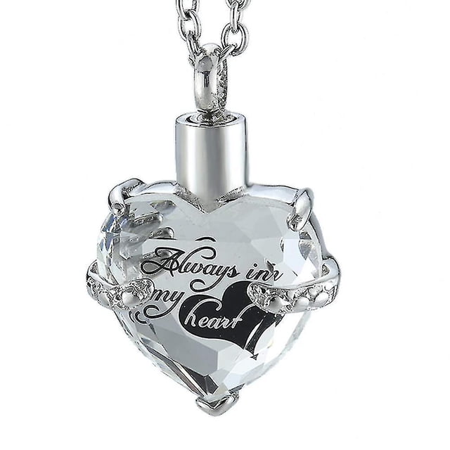 Porta cenizas de cristal con forma de corazón, colgante para recuerdo de cremación.