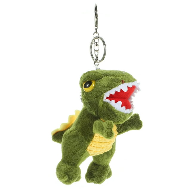 FELTECHELECTR Llavero de peluche de dinosaurio de dibujos animados, pequeño colgante para bolsa, adorno para regalo de cumpleaños