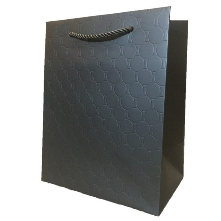 MALICPLUS 12 Large Gift Bags 10x5x13 Inches, Premium Matte Black Large Gift Bags with Handles for All Occasions (Grain Textured Finish)