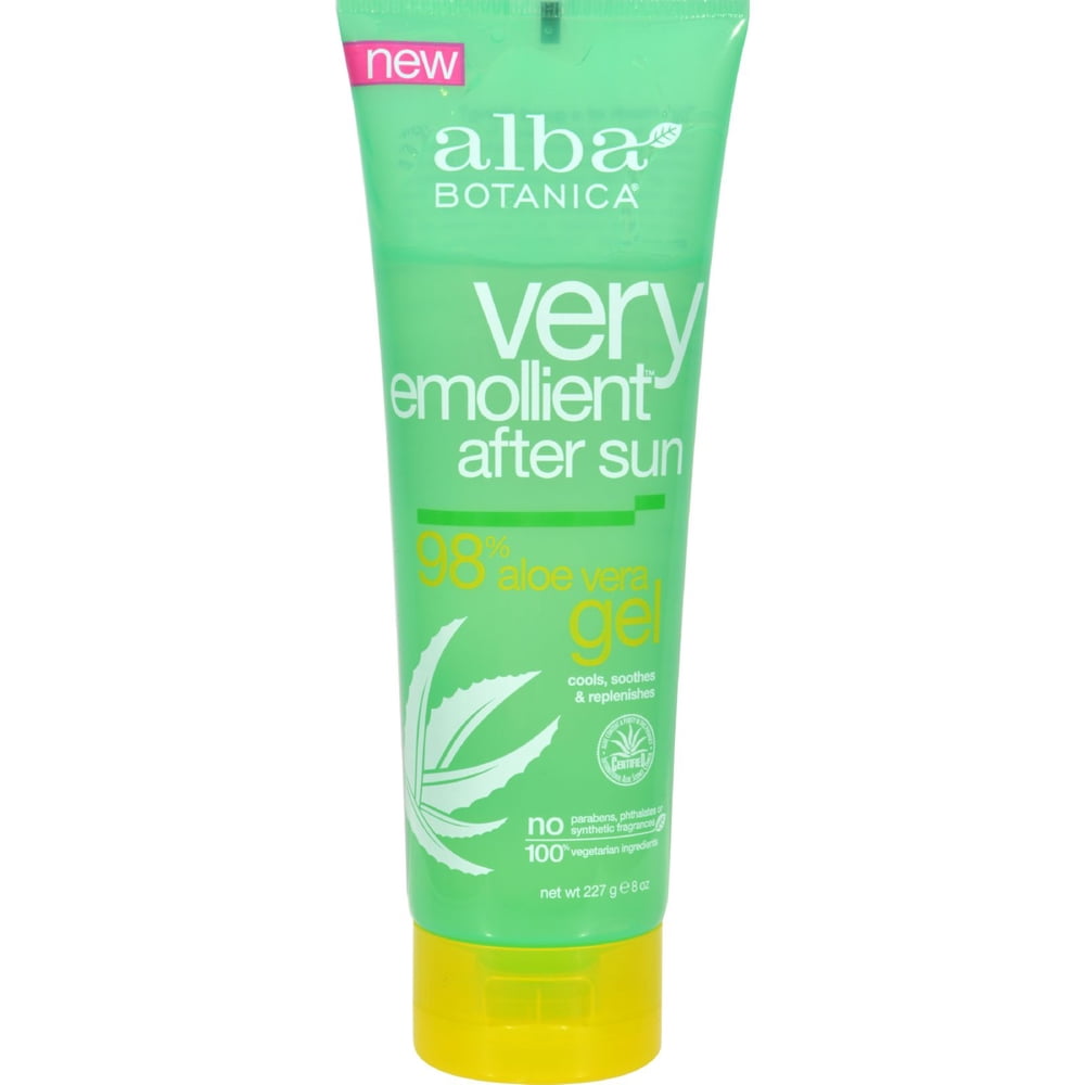 Alba Botanica After Sun Gel 98 Aloe 8 Oz