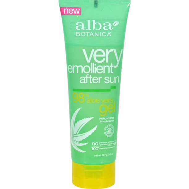 Alba Botanica After Sun Gel 98 Aloe 8 Oz