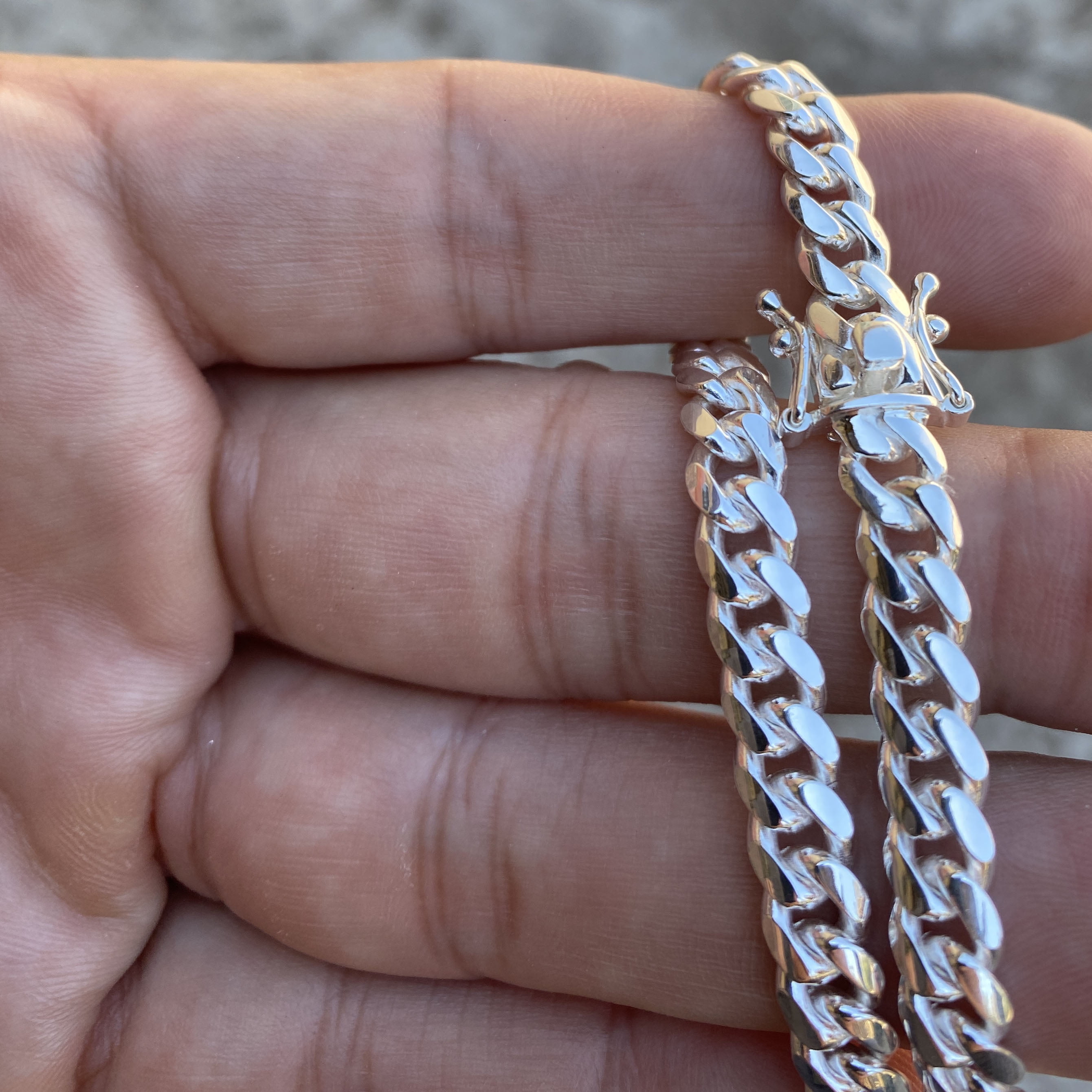 Men's Real Solid 925 Sterling Silver Miami Cuban Link Plain Bracelet 8.5" Inch x 6MM Thick