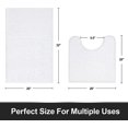 thumbnail image 2 of 2pc Non-Slip Shaggy Chenille Bathroom Mat Set, Includes 20 x 20 Inches Toilet Contour Rug and 32 x 20 Inches Bathmat, Water Absorbent Carpet, White White 20'' x 20'' and 32'' x 20'', 2 of 7