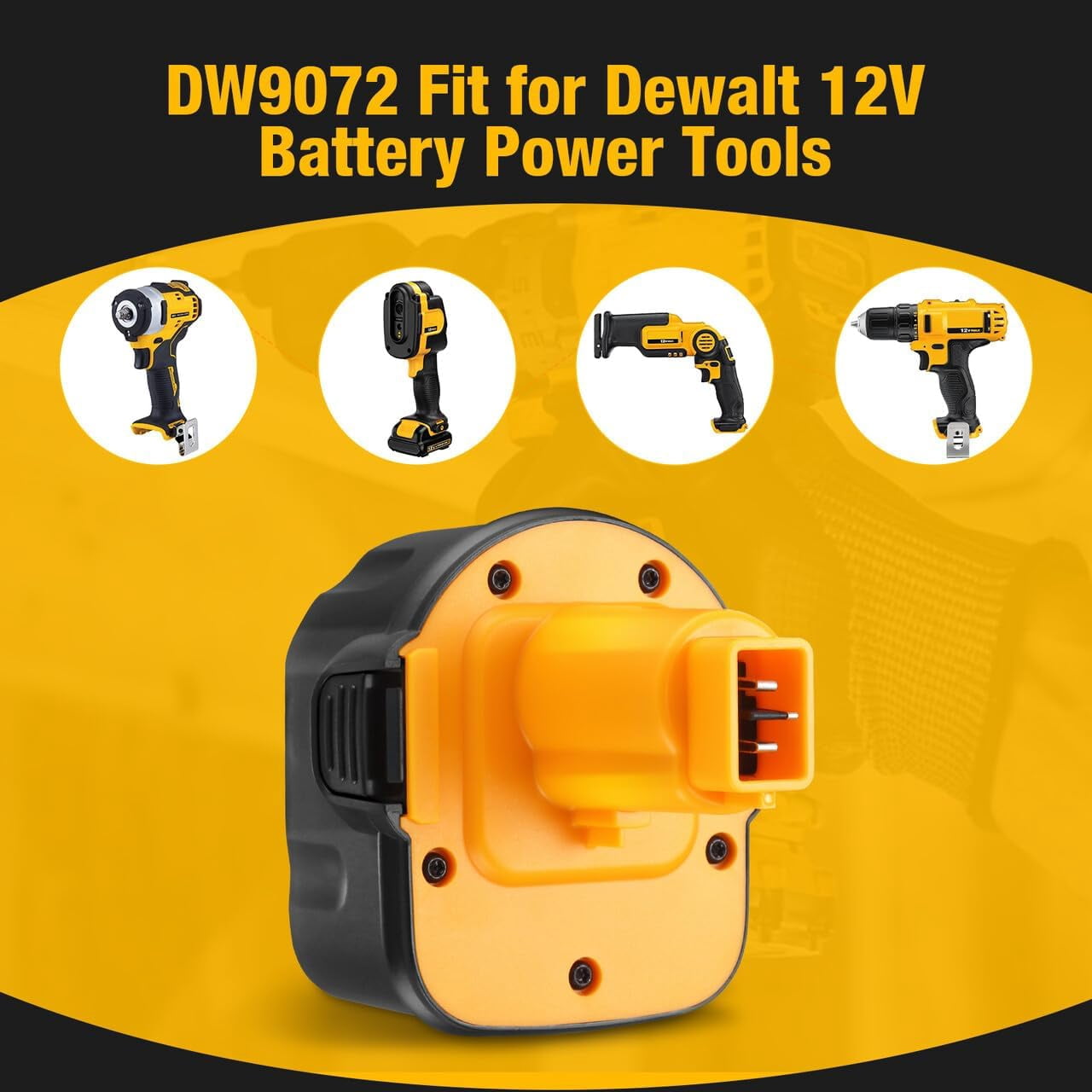 4Pack 12V 3.6Ah Ni-Mh Battery for Dewalt DW9071 DW9072 DC9071 DE9037 DE9071 DE9072 DE9074 DE9075