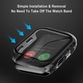 thumbnail image 2 of 4 Pack Case Tempered Glass Screen Protector Compatible with iWatch 45mm Series 7, Hard PC Bumper Case Protective Cover Frame Compatible with iWatch 45mm (Black/Green/Silver/Clear), 2 of 5