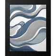 thumbnail image 2 of Loreth, Lanie 20x24 Black Modern Framed Museum Art Print Titled - Blue Curves Abstract, 2 of 5