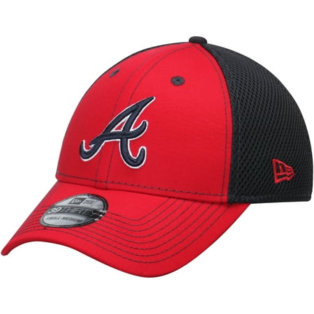 Atlanta Braves Applique - Atlanta Braves New Era Team Front Neo 39THIRTY Flex Hat - Red/Navy