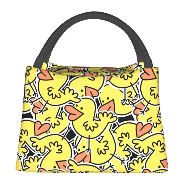 Fotbe Ducks Bolsa Térmica Portátil con Estampado, Bolsa de Entrega de Alimentos Aislada, Bolsa Reutilizable de Gran Capacidad para Comidas y Supermercado