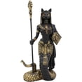 thumbnail image 2 of Ebros 11"H Egyptian Bastet Cat With Snake Holding Spear & Shield Statue 11"H, 2 of 7