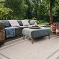 thumbnail image 5 of SAFAVIEH Courtyard Agnes Bordered Indoor/Outdoor Area Rug, Beige/Black, 6'7" x 9'6", 5 of 15