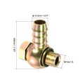 thumbnail image 2 of Uxcell 16mm Barb M14x1.5 Male Thread Hose Pipe Fitting Elbow Carbon Steel Adapter 2 Pack, 2 of 5