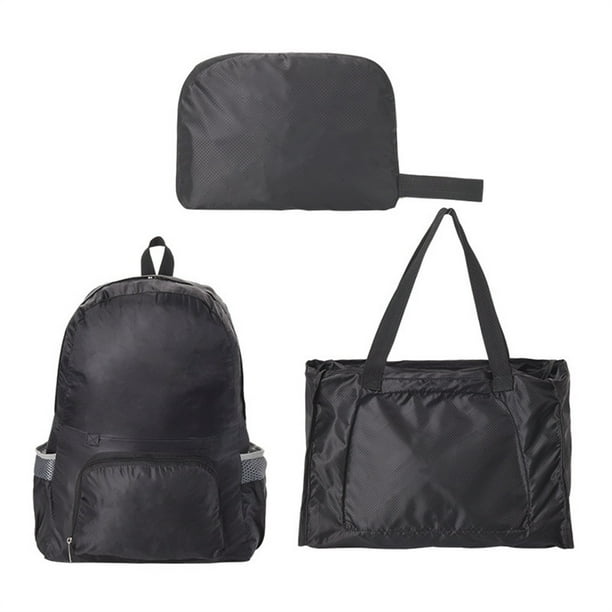 Qarigey portátil plegable de Color sólido para hombre y mujer, bolsa impermeable con cremallera, para acampar, senderismo, teléfono, Envolturas para manijas de equipaje Negro
