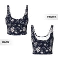thumbnail image 6 of Goofa Retro Flower Printed Sports Bras for Women, High Impact Running Bra Workout Crop Tank Tops Longline Sports Bra Push up-Medium, 6 of 9