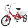 thumbnail image 2 of Lilypelle 26" Adult Tricycle Folding Tricycle 3 Wheel Bikes 7 Speed Trikes with Shopping Basket for Seniors Adult,Red, 2 of 15