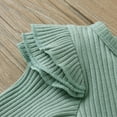 thumbnail image 3 of Newborn Infant Baby Girl Clothes Long Sleeve Romper Pants Headband headband Outfits Set ( 3-6 Months, Green), 3 of 6