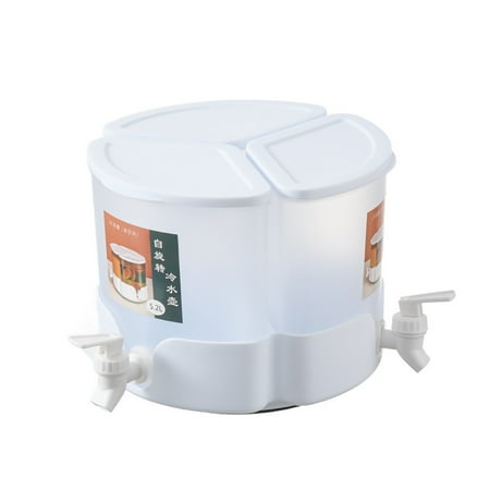 

EUBUY Beverage Dispenser 3-in-1 Rotatable Cold Kettle with Faucet Large Capacity Milk Juice Dispenser Suitable for Outdoor Party Home White